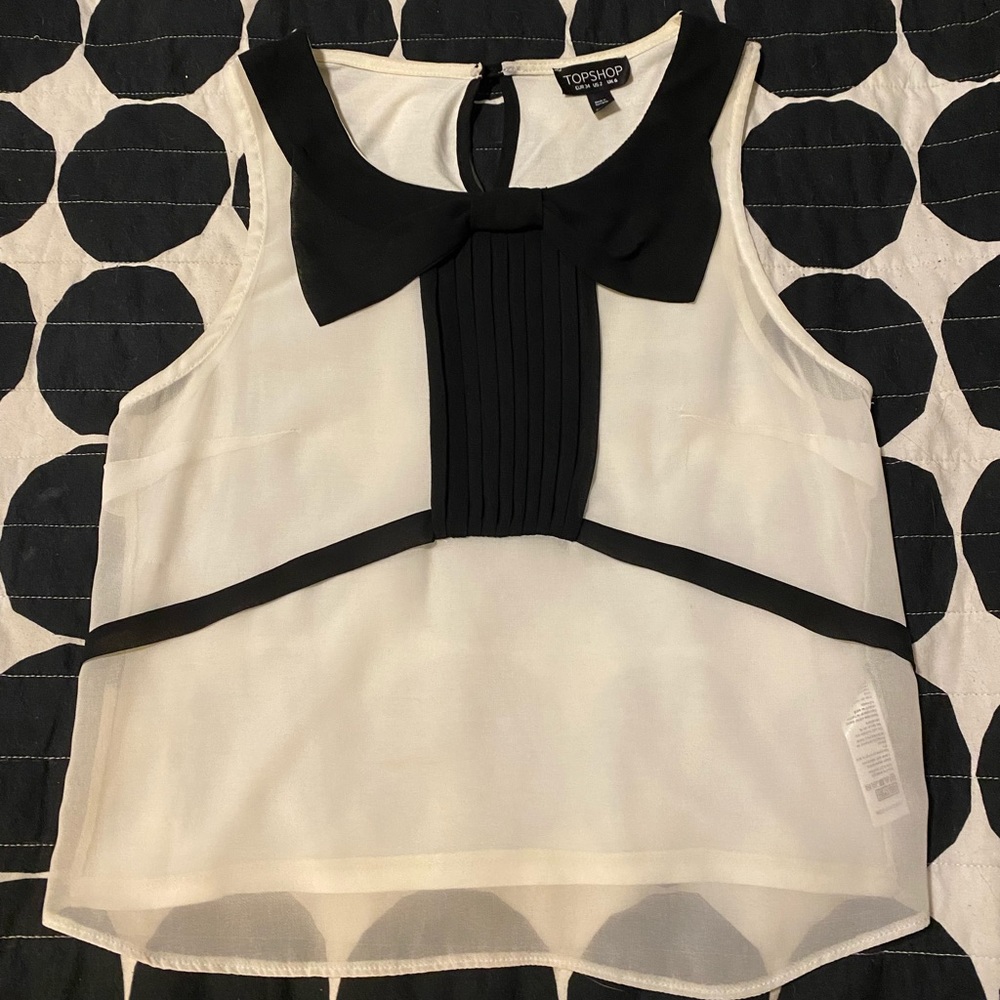 Topshop chiffon bow detail swing top